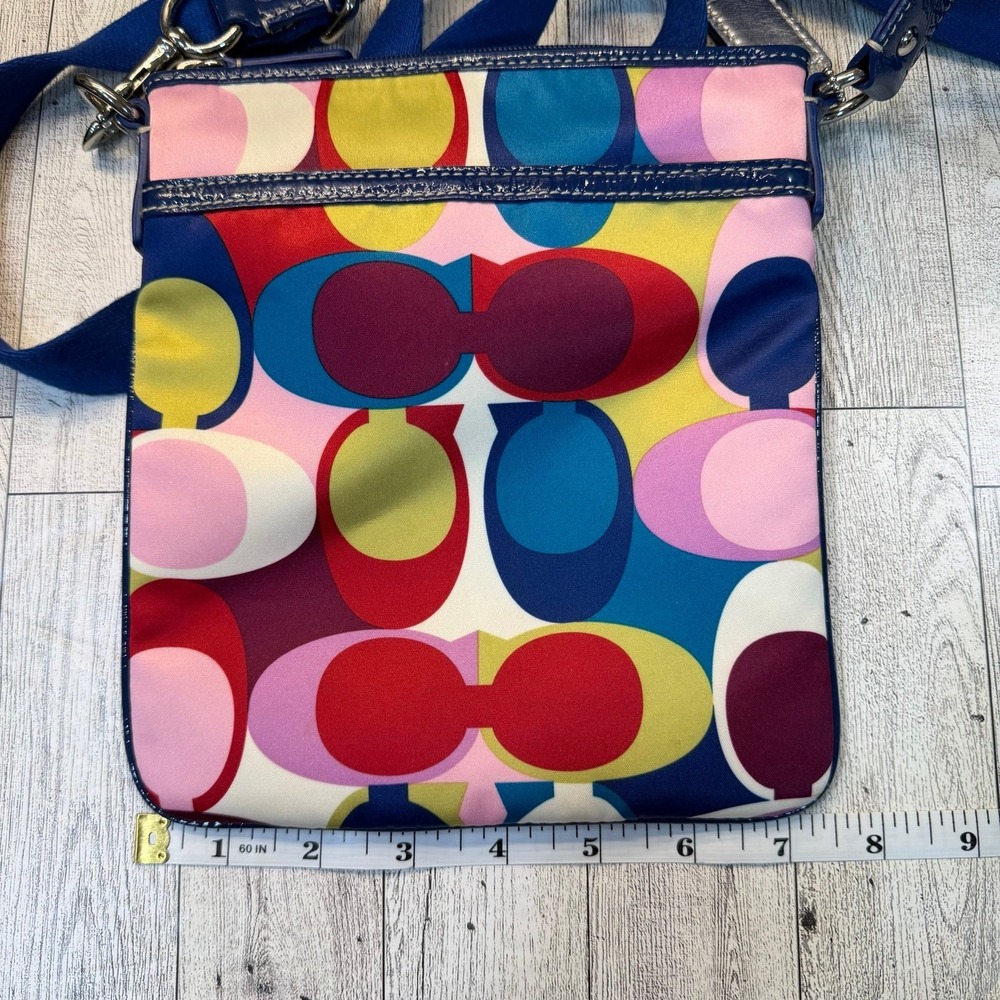Coach Purse Multicolor Crossbody Sateen Scarf print - Picture 8 of 9